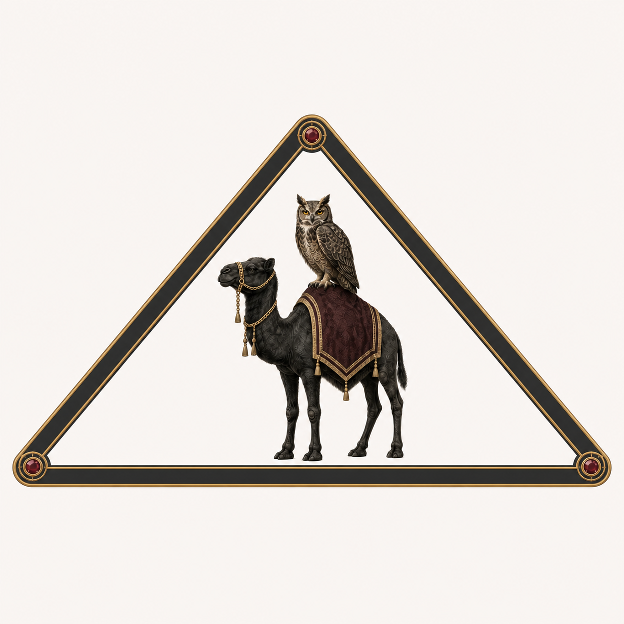 The Mystic Shrine camel and owl emblem